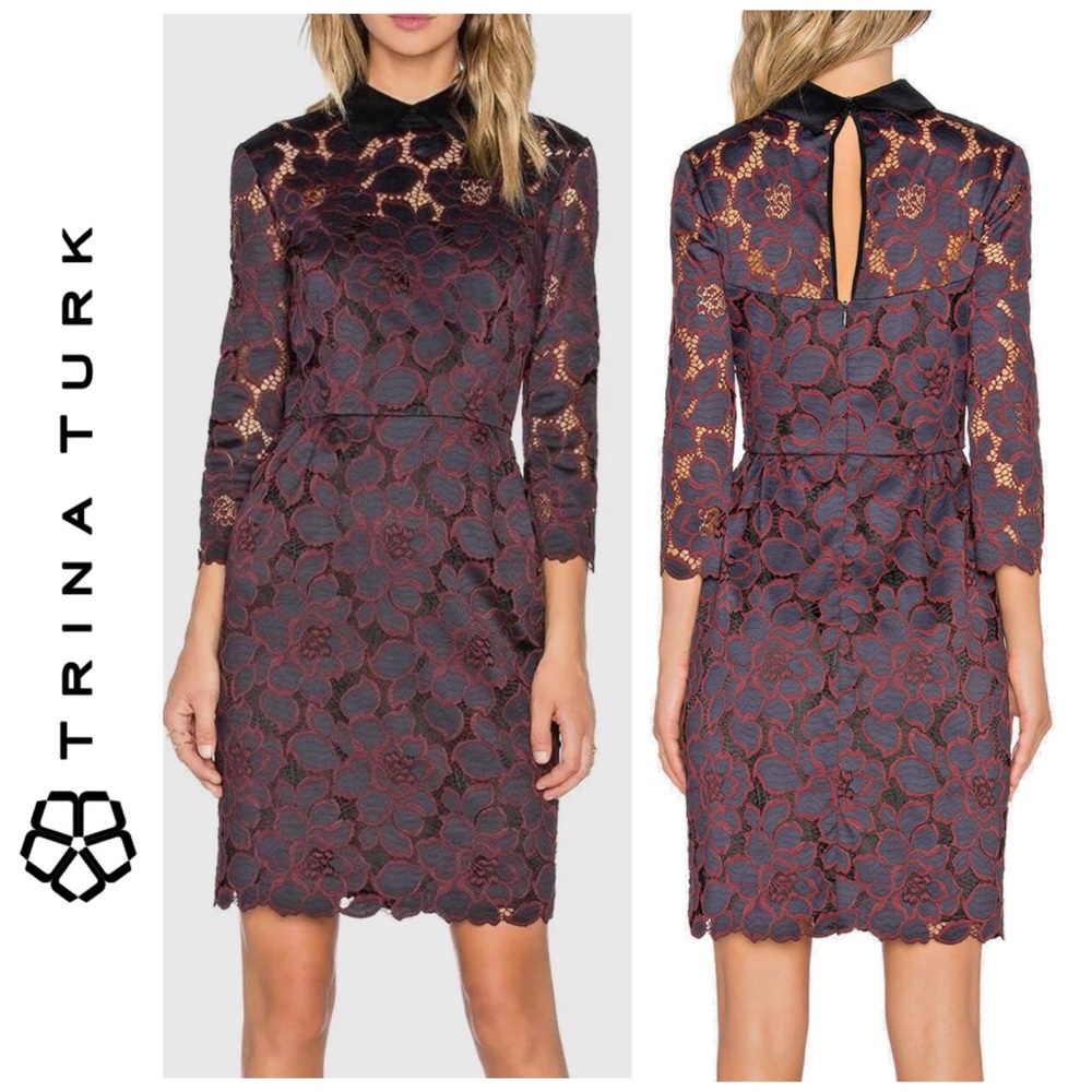 🤎Trina Turk🤎 Killian Lace Sheath Cocktail Dress